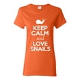 thumbnail image 1 of Ladies Keep Calm And Love Snails Slugs Animal Lover T-Shirt Tee, 1 of 2