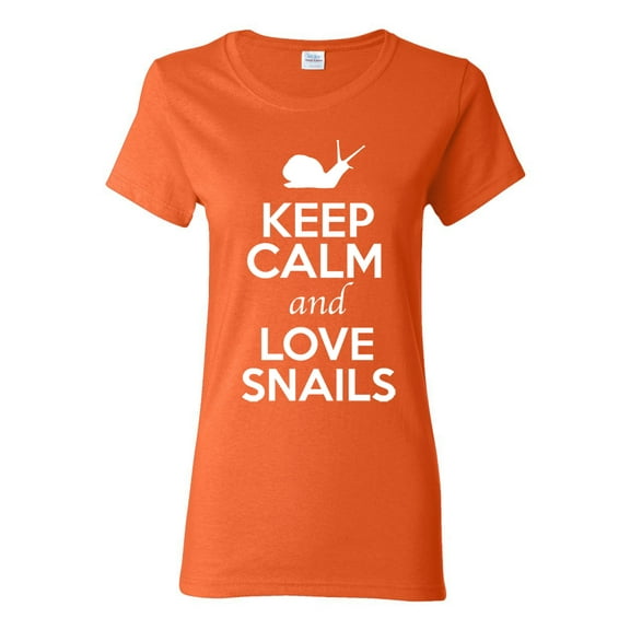 Ladies Keep Calm And Love Snails Slugs Animal Lover T-Shirt Tee