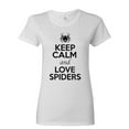 thumbnail image 1 of Ladies Keep Calm And Love Spiders Web Insects Lover T-Shirt Tee, 1 of 2