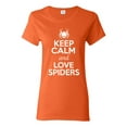 thumbnail image 1 of Ladies Keep Calm And Love Spiders Web Insects Lover T-Shirt Tee, 1 of 2