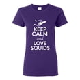 thumbnail image 1 of Ladies Keep Calm And Love Squids Cuttlefish Animal Lover T-Shirt Tee, 1 of 2