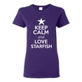 thumbnail image 1 of Ladies Keep Calm And Love Starfish Sea Star Animal Lover T-Shirt Tee, 1 of 2