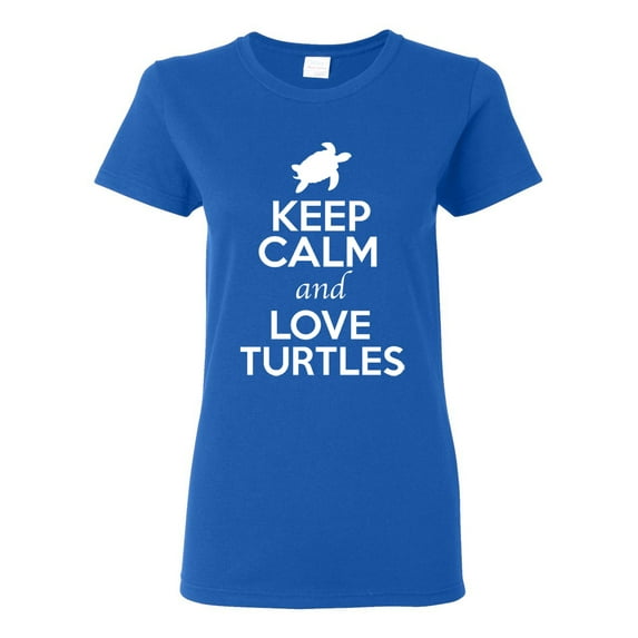 Ladies Keep Calm And Love Turtles Tortoise Animal Lover T-Shirt Tee