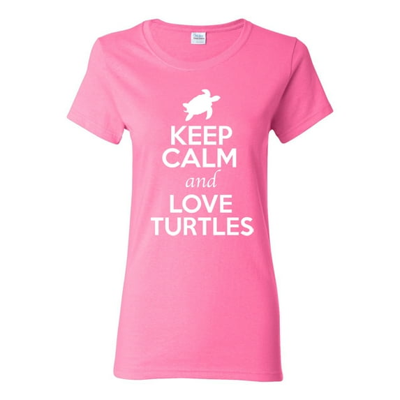 Ladies Keep Calm And Love Turtles Tortoise Animal Lover T-Shirt Tee