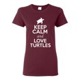 thumbnail image 1 of Ladies Keep Calm And Love Turtles Tortoise Animal Lover T-Shirt Tee, 1 of 2