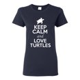 thumbnail image 1 of Ladies Keep Calm And Love Turtles Tortoise Animal Lover T-Shirt Tee, 1 of 2