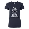 thumbnail image 1 of Ladies Keep Calm And Love Warthogs Hogs Animal Lover T-Shirt Tee, 1 of 2