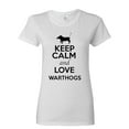 thumbnail image 1 of Ladies Keep Calm And Love Warthogs Hogs Animal Lover T-Shirt Tee, 1 of 2