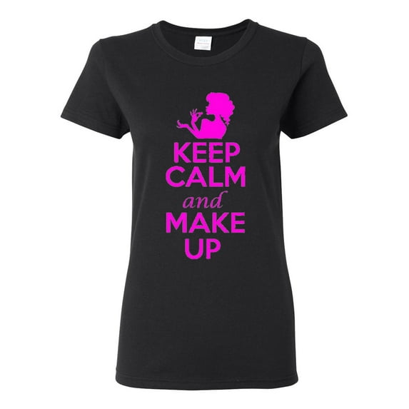 Ladies Keep Calm And Make Up T-Shirt Tee