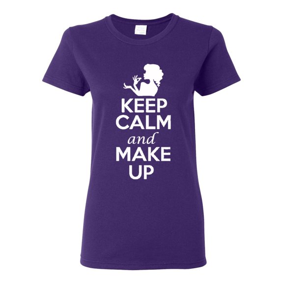 Ladies Keep Calm And Make Up T-Shirt Tee