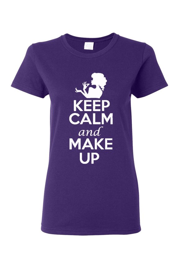 Ladies Keep Calm And Make Up T-Shirt Tee