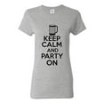 thumbnail image 1 of Ladies Keep Calm And Party On Celebrations T-Shirt Tee, 1 of 2