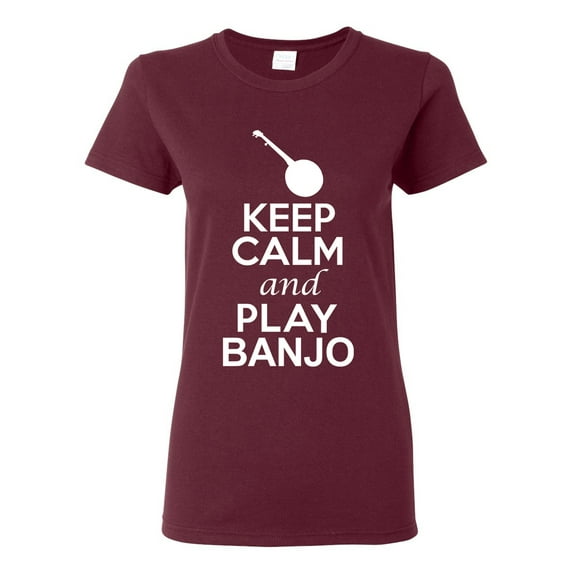Ladies Keep Calm And Play Banjo Music Lover Musician DT T-Shirt Tee