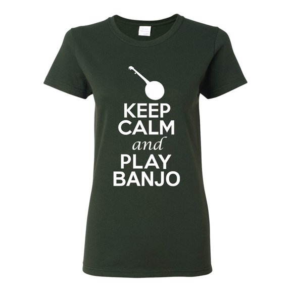 Ladies Keep Calm And Play Banjo Music Lover Musician DT T-Shirt Tee