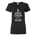 thumbnail image 1 of Ladies Keep Calm And Play Guitar Instrument Musician T-Shirt Tee, 1 of 2