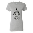 thumbnail image 1 of Ladies Keep Calm And Play Guitar Instrument Musician T-Shirt Tee, 1 of 2
