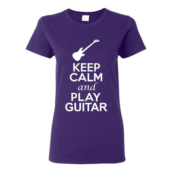 Ladies Keep Calm And Play Guitar Music Lover Musician DT T-Shirt Tee