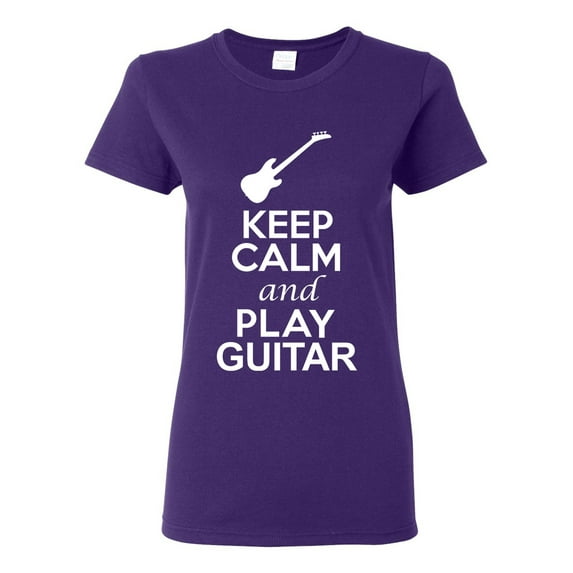 Ladies Keep Calm And Play Guitar Music Lover Musician DT T-Shirt Tee