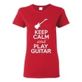 thumbnail image 1 of Ladies Keep Calm And Play Guitar Music Lover Musician DT T-Shirt Tee, 1 of 2