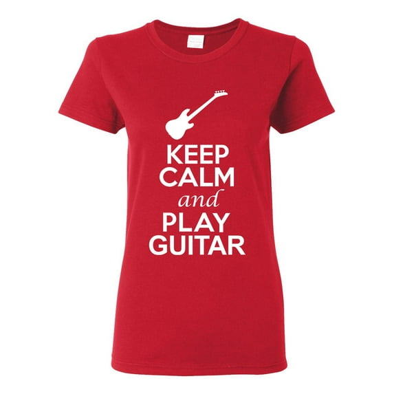 Ladies Keep Calm And Play Guitar Music Lover Musician DT T-Shirt Tee