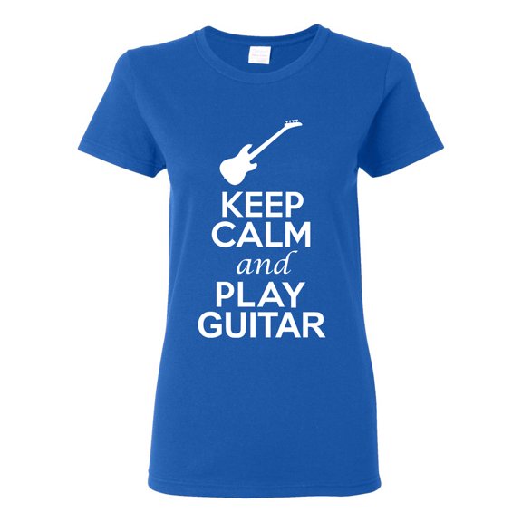 Ladies Keep Calm And Play Guitar Music Lover Musician DT T-Shirt Tee