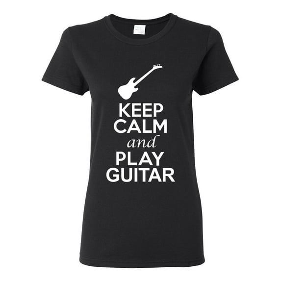 Ladies Keep Calm And Play Guitar Music Lover Musician DT T-Shirt Tee