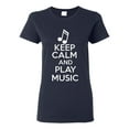thumbnail image 1 of Ladies Keep Calm And Play Music Musician T-Shirt Tee, 1 of 2