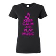 thumbnail image 1 of Ladies Keep Calm And Play Music Musician T-Shirt Tee, 1 of 2
