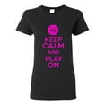thumbnail image 1 of Ladies Keep Calm And Play On Basketball Sports T-Shirt Tee, 1 of 2