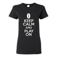thumbnail image 1 of Ladies Keep Calm And Play On Football Sports T-Shirt Tee, 1 of 2