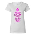 thumbnail image 1 of Ladies Keep Calm And Play On Football Sports T-Shirt Tee, 1 of 2