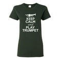 thumbnail image 1 of Ladies Keep Calm And Play Trumpet Music Lover Musician DT T-Shirt Tee, 1 of 2