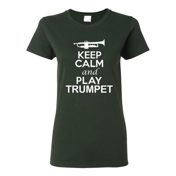Ladies Keep Calm And Play Trumpet Music Lover Musician DT T-Shirt Tee