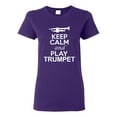 thumbnail image 1 of Ladies Keep Calm And Play Trumpet Music Lover Musician DT T-Shirt Tee, 1 of 2