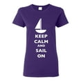 thumbnail image 1 of Ladies Keep Calm And Sail On Boat Sailboat Yacht Ocean Sea Funny DT T-Shirt Tee, 1 of 2