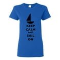 thumbnail image 1 of Ladies Keep Calm And Sail On Boat Sailboat Yacht Ocean Sea Funny DT T-Shirt Tee, 1 of 2