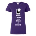 thumbnail image 1 of Ladies Keep Calm And Take A Selfie Flash Phone Camera Picture Funny DT T-Shirt Tee, 1 of 2