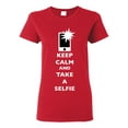 thumbnail image 1 of Ladies Keep Calm And Take A Selfie Flash Phone Camera Picture Funny DT T-Shirt Tee, 1 of 2