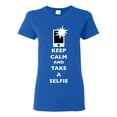 thumbnail image 1 of Ladies Keep Calm And Take A Selfie Flash Phone Camera Picture Funny DT T-Shirt Tee, 1 of 2