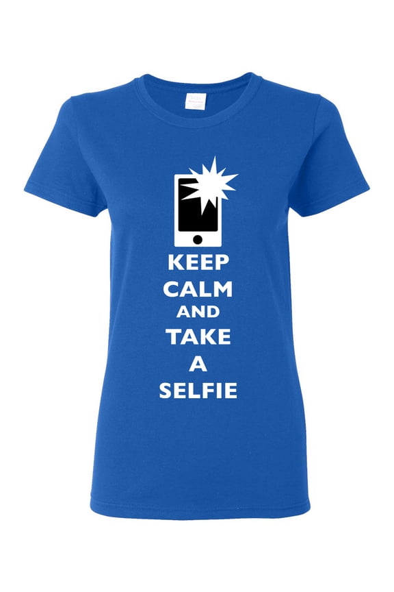 Ladies Keep Calm And Take A Selfie Flash Phone Camera Picture Funny DT T-Shirt Tee