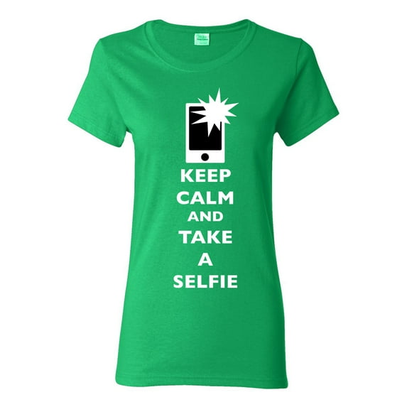 Ladies Keep Calm And Take A Selfie Flash Phone Camera Picture Funny DT T-Shirt Tee