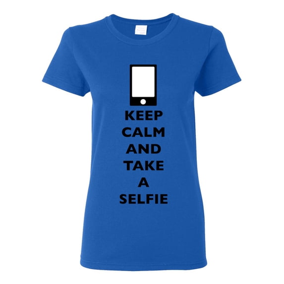 Ladies Keep Calm And Take A Selfie Phone Camera Picture Funny DT T-Shirt Tee