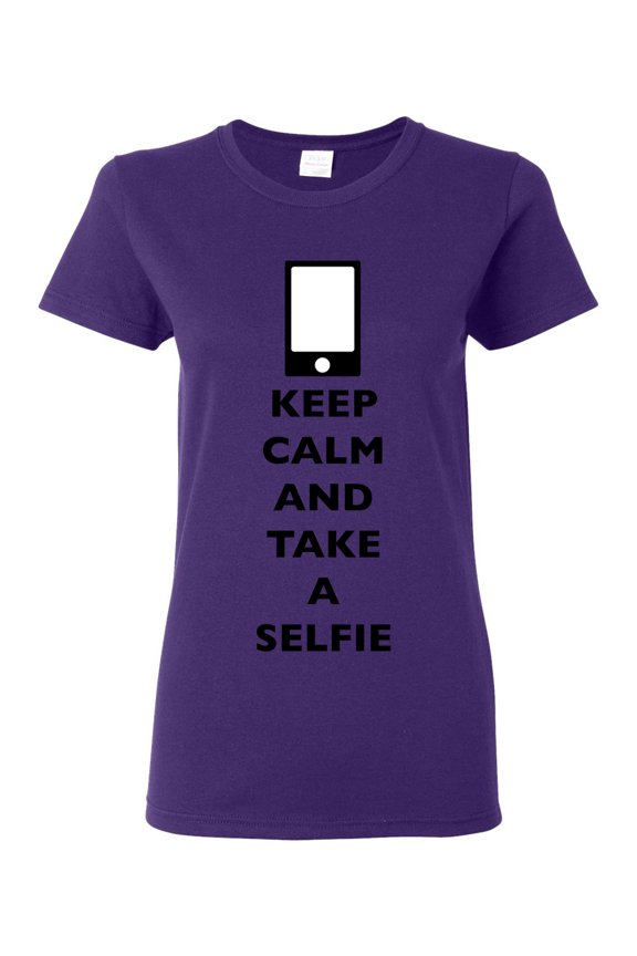 Ladies Keep Calm And Take A Selfie Phone Camera Picture Funny DT T-Shirt Tee