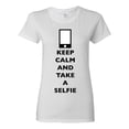thumbnail image 1 of Ladies Keep Calm And Take A Selfie Phone Camera Picture Funny DT T-Shirt Tee, 1 of 2
