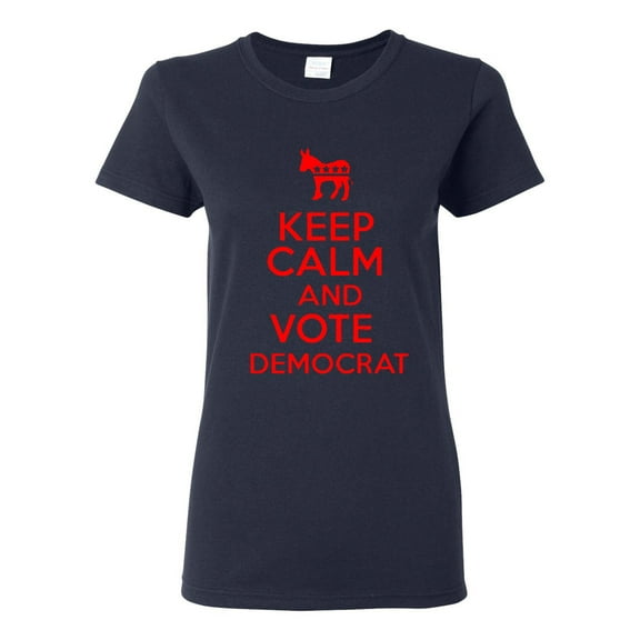 Ladies Keep Calm And Vote Democrat Politics T-Shirt Tee