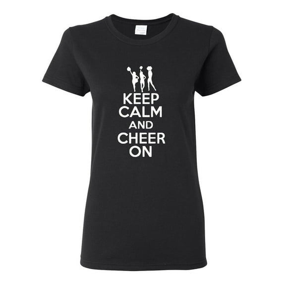 Ladies Keep Calm and Cheer On T-Shirt Tee