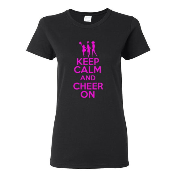 Ladies Keep Calm and Cheer On T-Shirt Tee