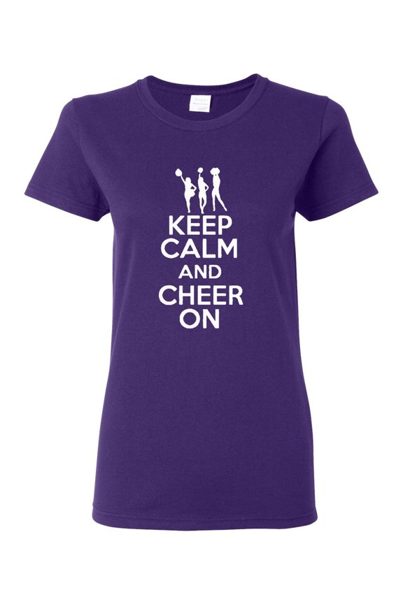 Ladies Keep Calm and Cheer On T-Shirt Tee