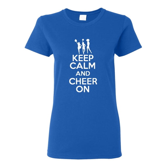 Ladies Keep Calm and Cheer On T-Shirt Tee