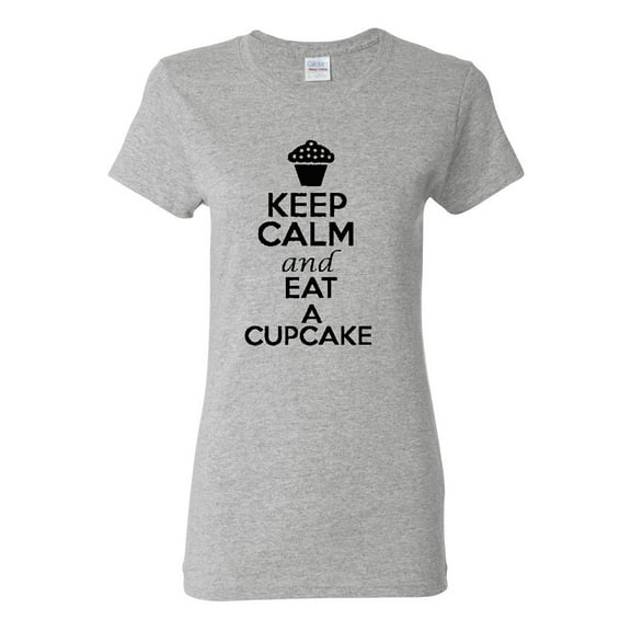 Ladies Keep Calm and Eat A Cupcake T-Shirt Tee